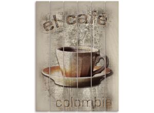 4062144727379 - Holzbild ARTLAND Kolumbien - Das Café Bilder Gr B H T 60 cm x 80 cm x 24 cm Holzbild Kaffee Bilder Hochformat 1 St braun Holzbilder