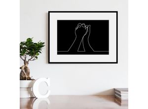 4049009841401 - Bild QUEENCE Power of Love Bilder Gr B H 70 cm x 50 cm Wandbild Querformat 1 St schwarz Bild Kunstdruck Bilder mit Rahmen