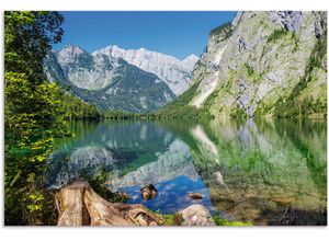 4062144729083 - Wandbild ARTLAND Obersee Berchtesgadener Land in Bayern Bilder Gr B H 120 cm x 80 cm Alu-Dibond-Druck Berge & Alpenbilder Querformat 1 St grün Kunstdrucke als Alubild Leinwandbild Wandaufkleber oder Poster in versch Größen