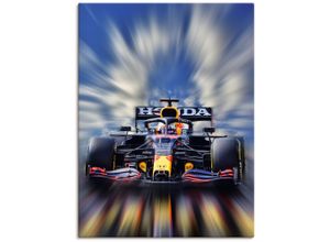 4062144763100 - Wandbild ARTLAND Max Verstappen - Weltmeister der Formel1 Bilder Gr B H 60 cm x 80 cm Leinwandbild Auto Hochformat 1 St blau Kunstdrucke als Alubild Leinwandbild Wandaufkleber oder Poster in versch Größen