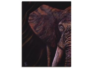 4062144072561 - Wandbild ARTLAND Elefant Bilder Gr B H 60 cm x 80 cm Leinwandbild Wildtiere Hochformat 1 St lila Bild Leinwandbild Kunstdrucke Bilder als Alubild Leinwandbild Wandaufkleber oder Poster in versch Größen