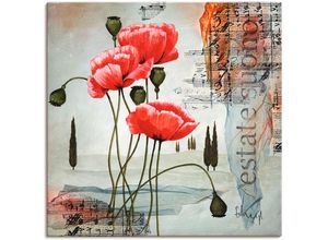 4055327829458 - Wandbild ARTLAND Klatschmohn Bilder Gr B H 70 cm x 70 cm Leinwandbild Blumen 1 St rot Bild Kunstdruck Poster Bilder als Leinwandbild Wandaufkleber oder in versch Größen