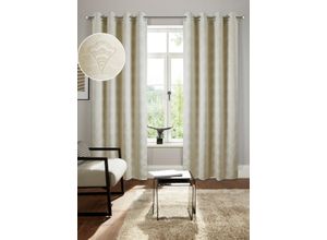 4068222400820 - Verdunkelungsvorhang BRUNO BANANI Alessio Gardinen Gr 225cm Ösen 130cm beige Elegantes Muster Jacquard verdunkelnder Vorhang blickdicht modern