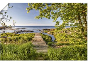 4062144660546 - Wandbild ARTLAND Der Weg zum Meer auf Bornholm Bilder Gr B H 120 cm x 80 cm Poster Küstenbilder Querformat 1 St grün Kunstdrucke als Alubild Leinwandbild Wandaufkleber oder Poster in versch Größen