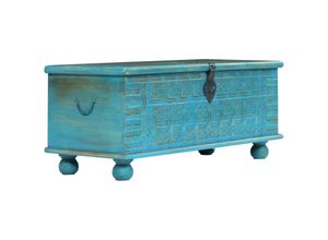 8718475611516 - Vidaxl - Aufbewahrungstruhe Massivholz Mango Blau 100x40x41 cm