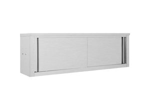 8719883680965 - Bonnevie - Wandhängeschrank mit Schiebetüren 150×40×50 cm Edelstahl vidaXL886240