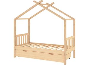 8720286556498 - Bonnevie - KinderbettEinzelbette mit Schublade Massivholz Kiefer 80x160 cm vidaXL