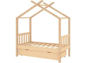 8720286556481 - Bonnevie - KinderbettEinzelbette mit Schublade Massivholz Kiefer 70x140 cm vidaXL