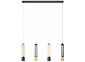 5902349231242 - Helam Lighting - Helam bars Gerade Stangen-Pendel-Deckenleuchte Schwarz Gold 100cm