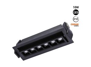 8435427125555 - Barcelona Led - Linearer LED-Einbaustrahler 10W - Verstellbar - UGR18 - CRI90 - osram Chip - 2800K Farbe Schwarz - Schwarz