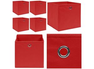 8721115475805 - Vidaxl - Aufbewahrungsboxen 4 Stk Rot 32x32x32 cm Stoff - Aufbewahrungsbox - Aufbewahrungsboxen - Home & Living - Rot