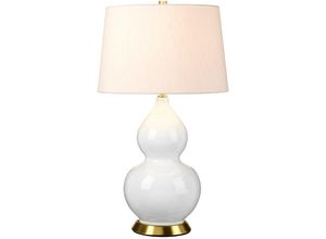 5024005005995 - Lighting isla-ab-tl-pink Tischleuchte isla E27 1x60W Keramik Stahl weiß Altmessing Kunstseide rosa H64cm B36cm Ø36cm mit Schalter - Elstead 5024005005995 - Lighting isla-ab-tl-pink Tischleuchte isla E27 1x60W Keramik Stahl weiß Altmessing Kunstseide rosa H64cm B36cm Ø36cm mit Schalter - Elstead