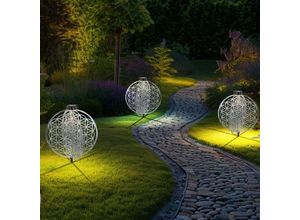 9007371495795 - Solarlampe orientalische Dekoleuchte Gartenlampe Lebensblume Solar Solarleuchte für Außen Metall Erdspieß 1x LED LxBxH 40x40x51 cm 3er Set