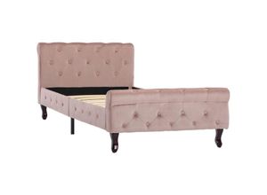 8719883877907 - Bonnevie - BettgestellSchlafzimmerbett Rosa Samt 90x200 cm vidaXL