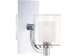 4255596733221 - Licht-erlebnisse - Badezimmerlampe Metall Glas G9 IP44 h 232 cm Chrom poliert Weiß 3000 k warmweißes Licht 300 lm