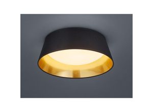 4017807384727 - Reality Leuchten - Deckenleuchte Led Lampenschirm Stoff Schwarz und Gold Ponts Ø34 cm Trio Lighting