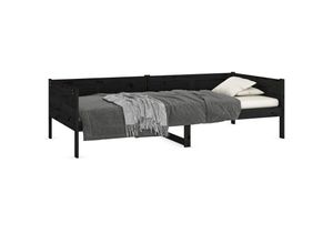 8720287072294 - TagesbettGästebett Schwarz Massivholz Kiefer 90x190 cm vidaXL