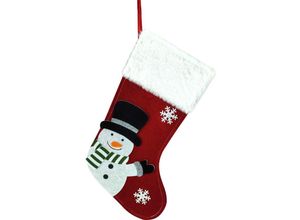 4333692741934 - TrendLine Deko Weihnachtsanhänger Filz Socke Schneemann 22 x 1 x 37 cm mehrfarbig