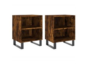 8720845904586 - Bonnevie - 2er-Set NachttischeBeistelltische Räuchereiche 40x30x50 cm Holzwerkstoff vidaXL 8720845904586 - Bonnevie - 2er-Set NachttischeBeistelltische Räuchereiche 40x30x50 cm Holzwerkstoff vidaXL