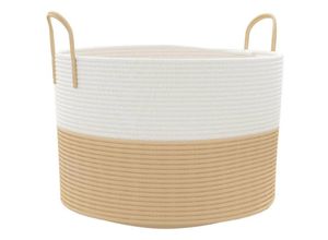 8721012087071 - Bonnevie - Aufbewahrungskorb Beige und Weiß Ø51x33 cm Baumwolle vidaXL222311