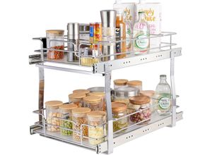 0197988741657 - Vevor Ausziehbares Spülschrankregal Küchenschrank Gewürzregal Doppelkorb 300 x 516 x 80 mm + 322 x 533 x 80 mm Waschbecken Regal Herausziehbarer 0197988741657 - Vevor Ausziehbares Spülschrankregal Küchenschrank Gewürzregal Doppelkorb 300 x 516 x 80 mm + 322 x 533 x 80 mm Waschbecken Regal Herausziehbarer