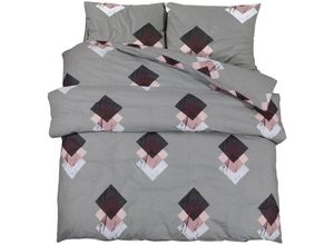 8720845432584 - Bonnevie - Bettwäsche-Set Grau 220x240 cm Baumwolle vidaXL967268