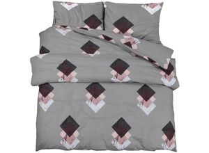 8720845432676 - Bonnevie - Bettwäsche-Set Grau 260x220 cm Baumwolle vidaXL112401