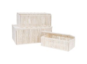 8435763142018 - Fijalo - Set mit 3 weißen Seilboxen 35 x 24 x 16 cm