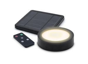 4069055002137 - Spetebo - led Solar Magnet Pavillon Leuchte schwarz mit Ferbedienung - ø 12 cm - Gartenschirm Beleuchtung mit 3 Helligkeitsstufen - Campingleuchte