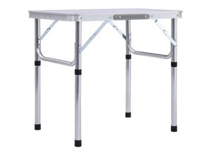 8719883768021 - Bonnevie - Klappbarer Campingtisch Weiß Aluminium 60x45 cm vidaXL54975