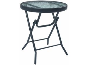 8719883760155 - Bistrotisch Schwarz 40x46 cm Stahl und Glas vidaXL - Schwarz