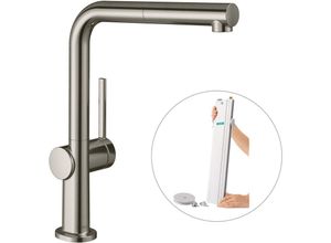 4059625255223 - M54 - Spültischarmatur Talis mit ausziehbarem Auslauf sBOX Edelstahl 72809800 - Hansgrohe