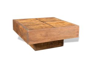 8718475882046 - Bonnevie - Couchtische Kaffeetisch Braun Quadratisch Massivholz Mango vidaXL