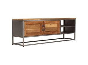 8718475601838 - Bonnevie - TV-SchrankTV-Möbel Recyceltes Teak und Stahl 120 x 30 x 40 cm vidaXL