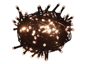 8718475594833 - Vidaxl - Lichterkette mit 1000 LEDs 100 m 8 Lichteffekte IP44 Warmweiß Warm white and black