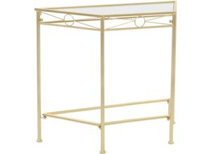 8718475606215 - Bonnevie - BeistelltischKaffeetisch Vintage-Stil Metall 87x34x73 cm Gold vidaXL