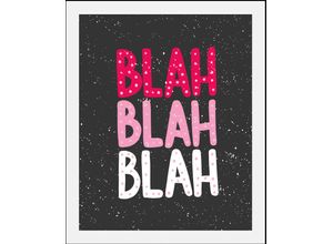 4067437346916 - Bild QUEENCE BLAH-BLAH-BLAH Bilder Gr B H 40 cm x 50 cm Wandbild Schriftzüge Hochformat 1 St pink Kunstdrucke gerahmt