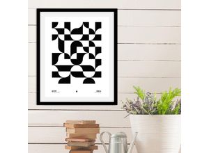 4067437345438 - Bild QUEENCE Checkers Bilder Gr B H 40 cm x 50 cm Wandbild Schriftzüge Hochformat 1 St schwarz Kunstdrucke gerahmt