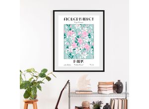 4067437336467 - Bild QUEENCE Flowermarket Bilder Gr B H 40 cm x 50 cm Wandbild Blumen Hochformat 1 St pink (pink blau) Kunstdrucke gerahmt