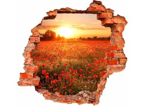 4260485412033 - Wandtattoo WALL-ART Mohnfeld im Sonnenuntergang Wandtattoos Gr B H 80cm x 76cm Natur bunt selbstklebend entfernbar