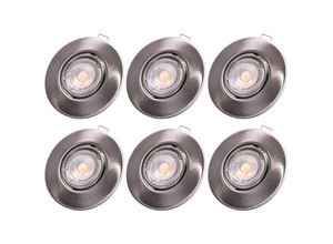 4059157088740 - Etc-shop - 6x led Decken Einbau Leuchten nickel Strahler Flur Wohn Schlaf Zimmer Spot Lampe rund beweglich Karton beschädigt