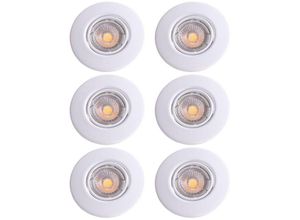 4059157088764 - Etc-shop - Einbaustrahler Deckenleuchte led Einbauspot rund Deckenlampe Strahler schwenkbar weiß 3W 230lm warmweiß d 108 cm 6er Set