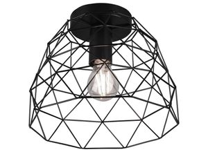 4017807451870 - Reality Leuchten - Vintage Design Decken Leuchte schwarz Wohn Ess Zimmer Retro Käfig Gitter Lampe Reality R60711032 4017807451870 - Reality Leuchten - Vintage Design Decken Leuchte schwarz Wohn Ess Zimmer Retro Käfig Gitter Lampe Reality R60711032