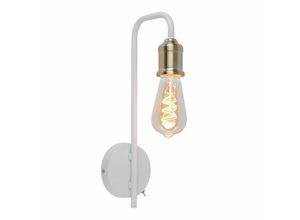 4059157080447 - Etc-shop - Wandlampe weiß messing Retro led Wandleuchte Leselampe Schlafzimmerlampe 7W 720lm warmweiß BxH 105 x36 cm