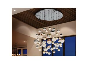 8435435331818 - Schuller Lighting - Schuller Sphere - Dimmbare 55-Licht-integrierte LED-Licht-Pendelleuchte Cluster Drop Chrom Kupfer Messing Bluetooth-Steuerung