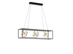 4001133604048 - Fischer&honsel - Designleuchte Hängeleuchte Esszimmerlampe led Blattgold schwarz dimmbar l 108 cm