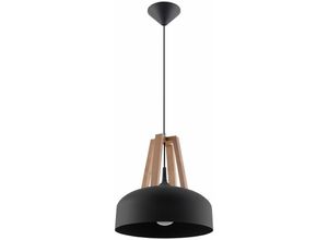 4059157158641 - Etc-shop - Pendelleuchte schwarz Hängeleuchte natur Holz Wohnzimmerlampe Decken Hängelampe Metall rund1x E27 DxH 30x100 cm 4059157158641 - Etc-shop - Pendelleuchte schwarz Hängeleuchte natur Holz Wohnzimmerlampe Decken Hängelampe Metall rund1x E27 DxH 30x100 cm
