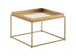 4251757711909 - Finebuy - Couchtisch Glas Metall 60x60x41 cm Sofatisch Gold Verspiegelt Design Wohnzimmertisch Quadratisch Kleiner Kaffeetisch Modern Spiegelglas