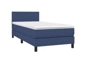 8720287445432 - Vidaxl - Boxspringbett mit Matratze Blau 100x200 cm Stoff Blau