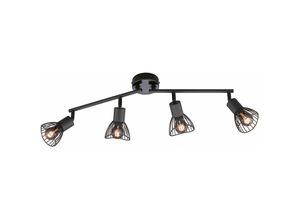 4059157281653 - Deckenleuchte Spotleiste Esszimmerlampe Deckenlampe Spotstrahler 4 flammig zum verstellen Metall Gitter schwarz 4x E14 Fassungen LxBxH 72x95x195